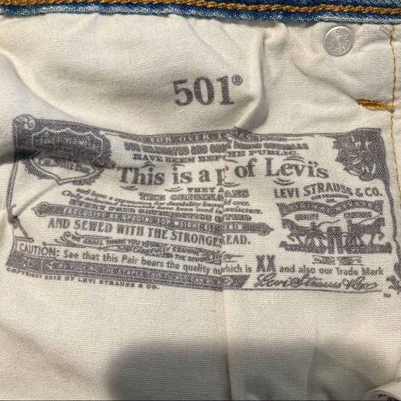 LEVI’S 501  Sz 27 Button Fly Raw Hem 100% Cotton Shorts NWT - Picture 9 of 13